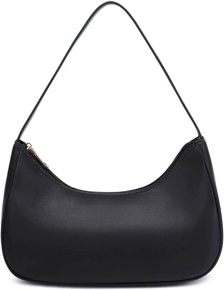 Fashion shoulder Bag for Women's Cute Hobo Tote Handbag Mini Clutch Underarm Purse for Daily Use/Work/Travel/Casual Outings (Black)