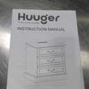 Huuger Nightstand with Charging Station, 3 Drawer Night Stand Set of 2, 22 Inch Wider Side Table with Storage, Farmhouse Nightstand with Vintage Handles, Thicken Base, for Bedroom, Black