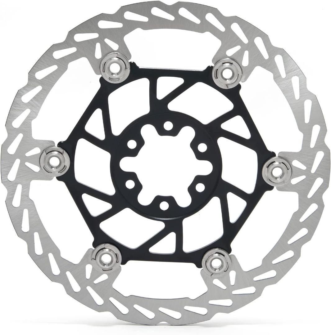 TOFR Oversize 220mm Rear Brake Disc for Surron Sur-ron Light Bee X LBX for Segway X160 X260 (Black)