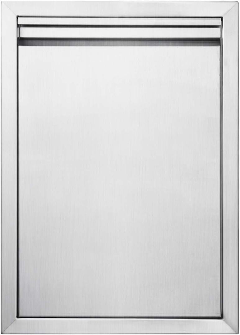 JIE JIN BBQ Access Door 17" W X 24" H Outdoor Kitchen Doors Single Door Thickened 304 Stainless Steel Outdoor Kitchen Accessories Door for Indoor/Outdoor Kitchen Outdoor Cabinet BBQ Island