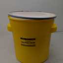 Eagle 20 Gallon Plastic Drum with Lid, Metal Lever-Lock, 20.4"x20.9", Salvage Drum Made of Durable, Lightweight HDPE, Withstands Weather and Chemicals, Made in USA, Yellow, 1654