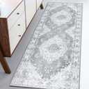 Washable Runner Rug 2x6 Non-Skid Kitchen Runner Vintage Kitchen Rug for Hallway Soft Low-Pile Carpet, Stain Resistant Kitchen Mat for Laundry Living Room Bathroom