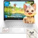 HP Ultra-Portable Laptop for Student and Business - 14" HD Display Intel 4-Core N150 Windows 11 Pro 1-Year Microsoft Office 365 32GB RAM 128GB UFS + 256GB MicroSD Silver