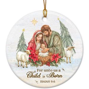 Christmas Nativity Ornament 2025 - Holy Family Joseph, Mary & Baby Jesus with Manger, Catholic Jesus Ornaments for Christmas Tree - Nativity Scene Indoor Decorations, Christian Gifts Exchange Ideas