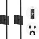 CLY Battery Operated Wall Sconces Set of 2, 10000mAh Rechargeable Wireless Wall Lights with Remote, 6 Color Temp Dimmable 350 Rotate Wireless Wall Scone Decor for Mirror Bedroom Living Room 28 Inch
