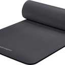 Retrospec Solana Yoga Mat 1/2" Thick w/Nylon Strap for Men & Women - Non Slip Exercise Mat for Yoga, Pilates, Stretching, Floor & Fitness Workouts (Graphite)