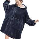 Aemilas Wearable Blanket Hoodie - Warm Sherpa Blanket Sweatshirt as Gifts for Adult Women Mom Men, One Size Fits All (Charcoal Grey)