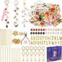 319Pcs Lip Gloss Keychain Making Kit, Including 18 Keychain Clips, 20 Extender Chain, 117 Charms, 150 Jump Ring, 1 Jewelry Plier, Bag Charm Kit, Key Chains Making Supplies for DIY Crafting and Jewelry