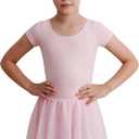 WEGETIT Leotards for Girls Ballet Dress Toddler Dance Leotard with Skirt Kids Gymnastics Outfits Ballet Dance Tutu Dress (8-10 Years, Pink)