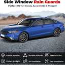 Canvcle Accord Rain Guards - Window Visors for Honda Accord 2023-2025 2026, Outside-Mount Side Window Wind Deflectors for Accord Accessories, Vent Visors Shades Rainproof Black 4PCS