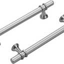 10 Pack Brushed Nickel Cabinet Pulls Silver Kitchen Cabinet Handles 5 Inch Satin Nickel Drawer Pulls for Dresser Bathroom,Zinc Alloy Base (Hole Center:5 inch (128mm))