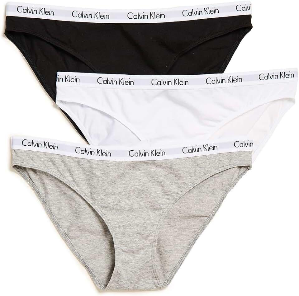Calvin Klein Women's Carousel Logo Cotton Stretch Bikini Panties, 3 Pack M