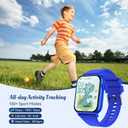 Smart Watch for Kids, 12 Puzzle Games HD Touch Screen Watches, Step Counter, Heart Rate and Sleep Monitor, Flashlight, Music Player,12/24 hr Educational Toys Birthday Gifts for Girls Ages 6-12 (Blue)