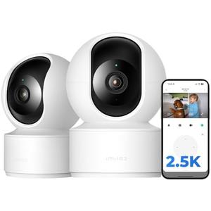 IMILAB C21 2.5K Security Camera Indoor 2 Pack, Room Camera for Bedroom 360° View, Pet Cam w/Phone App & Speaker, Indoor Cam for Dog/Kid/Baby/Elderly, Plug-in, 2.4GHz WiFi, Local/Cloud Storage