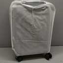 Carry On Luggage with Spinner Wheels, 8010S Aluminum Frame Zipperless Polycarbonate Hard Shell Suitcase (ZX-Core, Charcoal Metallic, 20 Inch)