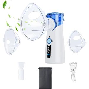 Portable Nebulizer for Adults, Nebulizer for Kids, Handheld Portable Nebulizer for Adults with LED Display and Auto-Cleaning