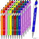 50 Pieces Inspirational Pens, Motivational Ballpoint Pen with Stylus Tip Funny Ink Pens Bulk Inspirational Gifts for Women Coworkers Office Supplies Black Ink