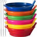 Cereal Bowls with Straws for Kids - (Set of 6 - 20-Ounce Bowls) BPA-Free Plastic Reusable Built-In Straw Bowl for Kids, Children & Toddlers, Dishwasher and Microwave Safe