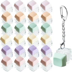 Macaron Keyboard Fidget Toy, Keyboard Fidget Keychain Macaron Keyboard Decompression Button Finger Clicker Toys, Button Stress Relief Fidget Gifts to Relief Stress (24)