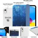 MoKo for iPad (A16) 11th Generation Case 11 Inch 2025,iPad 10th Generation Case 10.9 Inch 2022,Slim Stand Hard PC Translucent Back Shell Smart Cover,Support Touch ID,Auto Wake/Sleep,Blue Starry Sky