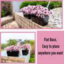 LaLaGreen Railing Planter Box (6 Pack, 12 Inch) Outdoor Black Metal Rectangle Strawberry Hanging Bucket Balcony Garden Fence Deck Flower Pots Boho Countryside Style Patio Living Wall Window Sill Decor