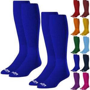 Rawlings | 2 Pair | Athletic Socks | Baseball/Softball | Multiple Sizes/Colors 'Medium, Royal'
