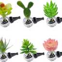 Kohlrabi 6 Pcs Upgraded Car Succulent Air Fresheners Clips, Air Vent Clips, Disco Ball Car Accessory Interior Decor for Men Women Teens (1 Count (Pack of 6)
