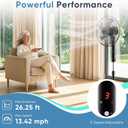 NEWBULIG 17" Pedestal Fan with Remote, 15H Auto Timer, Quiet Standing Fan for Bedroom, Living Room & Office, 3 Speeds, 3 Modes, Adjustable Height & 80 Oscillation