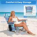 HOPERAN 5-Position Backpack Beach Chair for Adults with Lumbar Support, 2 pack, Blue&white