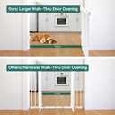 Babelio Baby Gate for Stairs, Kitchen & Doorways, 26-43" W 28" H No Bottom Bar| Easy Installation| One-Handed Operation| Auto-Close| Hardware Mount (Drill Needed) Safety Dog/Pet Gate Indoor (White)