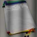 SUNEE Plastic Mesh Zipper Pouch 10x14 in (6 Colors, 12 Packs),Extra Large Water-Resistant Zip Bag for School Office Supplies, Puzzles & Games Organizing Storage (Multicolored)