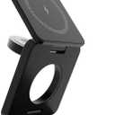 2025 New 3 in 1 Fast Magnetic Foldable Wireless Charger Aluminum Charging Stand Dock iPhone 12/13/14/15/16/17 Mini Pro Max/Airpods 2,3 Pro/Pro 2 & Smart Watches Ultra/SE/10/9/8/7/6/5/4/3/2/SE (Black)