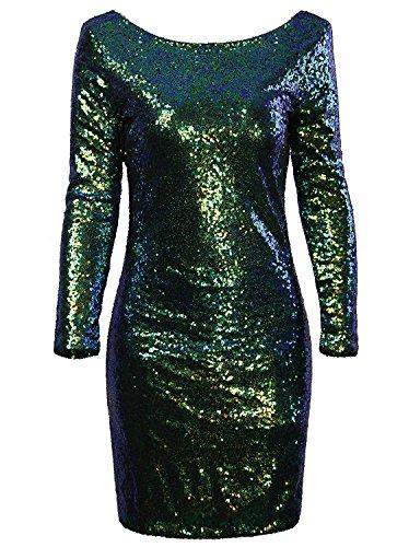Vijiv Art Deco Great Gatsby Inspired Tassel Beaded 1920s Flapper Dress (Small, Multicolor Green)