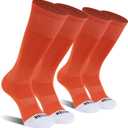 Soccer Baseball Softball Socks, Unisex Youth Solid Knee High Football Volleyball Compression Socks (Orange)
