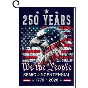 2 x 250 Anniversary USA Flag 1776-2026 - 250th Anniversary Yard Flag | Burlap Garden Flags 12x18 Inch - 250 Anniversary USA Merchandise for Men, Women - 250th Anniversary Decorations Outdoor