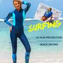 Full Body Scuba Rash Guard Dive Skin UV Swimwear Sport Skins for Men Women, Long Sleeve One Piece Front Zipper Diving Wetsuit for Surfing Swimming Snorkeling Canoeing M