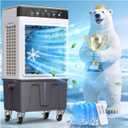 Swamp Cooler Air Conditioner, 4-in-1 Evaporative Air Cooler with 7.5-Gal Water Tank, 4 Modes, 3 Speeds, Dry Burn Protection, Remote, 12H Timer, Portable Windowless AC for Home, Office, Garage