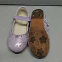 Toddler Girls Dress Shoes Cute Cat Embroidered Mary Jane Glitter Ballet Flats Flower Girl Shoes for School Party Wedding (Size 29, Purple Glitter)