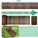 12' Wooden Garden Pathway,Weather-Resistant Roll Out Cedar Walkway,Outdoor Patio Wood Foot Path,Decorative Garden Boardwalk Walkways,Flooring Path Sidewalk for Lawns Backyard Beach Wedding