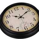 jomparis Wall Clock with Temperature Display, Outdoor Wall Clock, Large Garden Clock, Waterproof and Weatherproof for Garden and Patio, Pool (40 cm, Bronze)