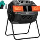 VIVOSUN Outdoor Tumbling Composter Dual Rotating Batch Compost Bin, 43 Gallon Orange Door
