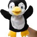 HollyHOME Plush Zoo Friends Hand Puppet Animal Puppet Penguin for Kids Storytime 14 Inches Black