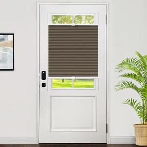 LazBlinds Cordless Cellular Shades, Blackout Top Down Bottom Up Honeycomb Shades for Home, French Door Blinds, Light Blocking Thermal Insulation Blinds for Windows, Front Doors, 12" W x 70" H, Brown