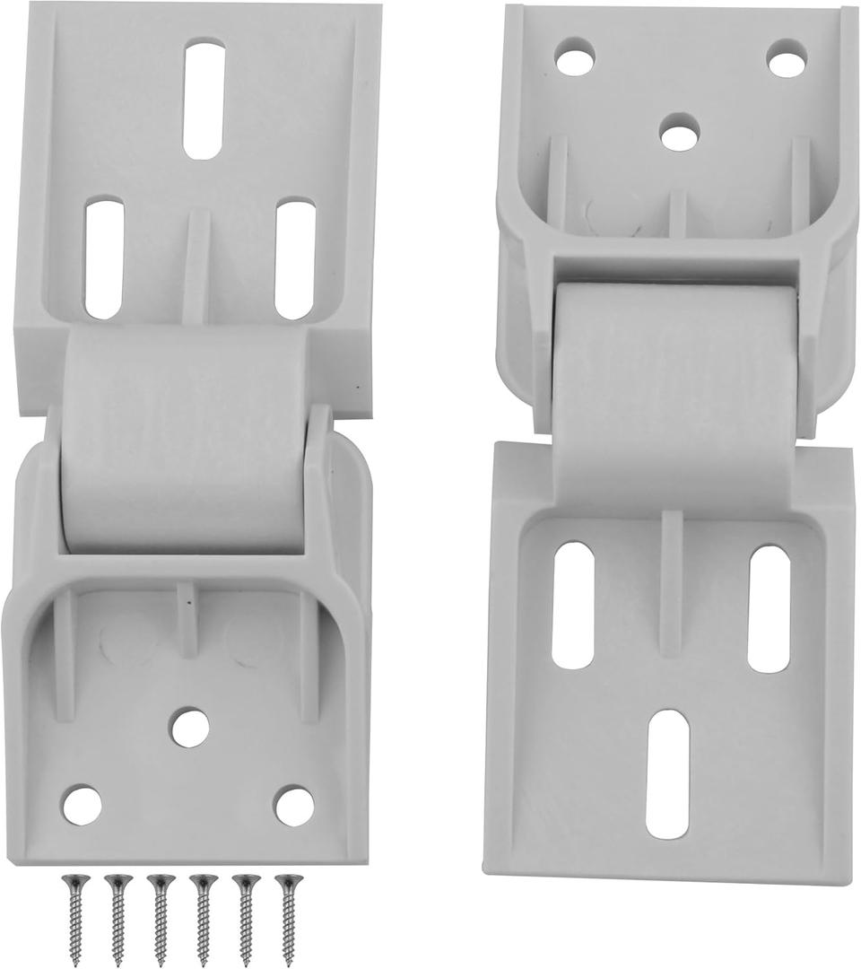 Durable Freezer Plastic Hinges 2 Pcs Universal 3 Holes Folding Hinge 95-110 Degrees Chest Freezer Hinges Small Hinge with Screws Replacement Fridge Refrigerator Repair Parts - Grey