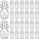Tessco 30 Pcs Mini Swing Top Glass Bottles with Stoppers Small Flip Top Bottles with Airtight Lids for Crafts Decoration Wedding Themed Party Favors(2 oz,Transparent)