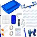 18 Inch Paint Roller Kit,18" Paint Tray Liner kit, 25Pcs Paint Roller Tray with Liner, 12''~18'' Large Paint Roller Frame, 57 inch Paint Extension Pole, Suitable for Painting Large Areas