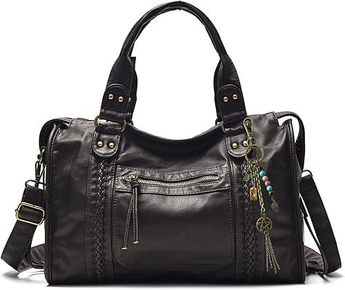 Worldlyda Crossbody Bags for Women Large Tote Soft Leather Purses Washed Y2K Hobo Vintage Handbag Shoulder City Bag