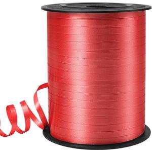 8 x Red Curling Ribbon, 3/16" x 500 Yards, Polyester, Multi-purpose, Solid Red, Classic, For Special Occasions