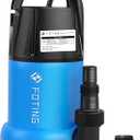 FOTING Sump Pump 1HP Clean/Dirty Submersible Water Pump, 4600GPH Utility Pump Thermoplastic Electric Portable Transfer Water Pump for Swimming Pool Garden Pond Basement with 10ft Long Power Cord