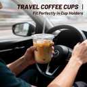 TINSKY 50 Sets Clear Plastic Cups with Lids and Straws, Disposable Iced Coffee Cups Drinking PET for Cold Drinks, Juice, Smoothie, Coffee Shops, Party, Christmas(Clear,12 oz)